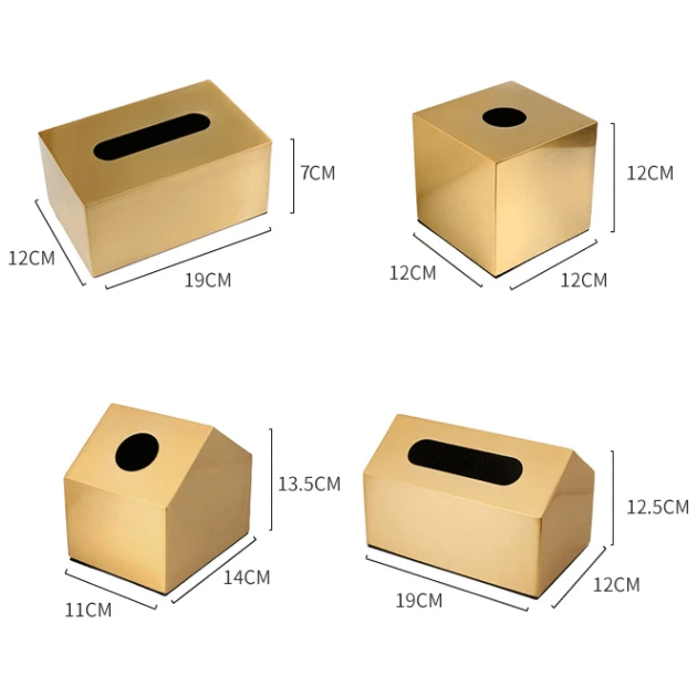 Коробка для салфеток, современный домашний декоративный контейнер, роскошные автомобильные держатели для лица, крышка, Золотой квадратный цилиндр, круглая металлическая бумага
