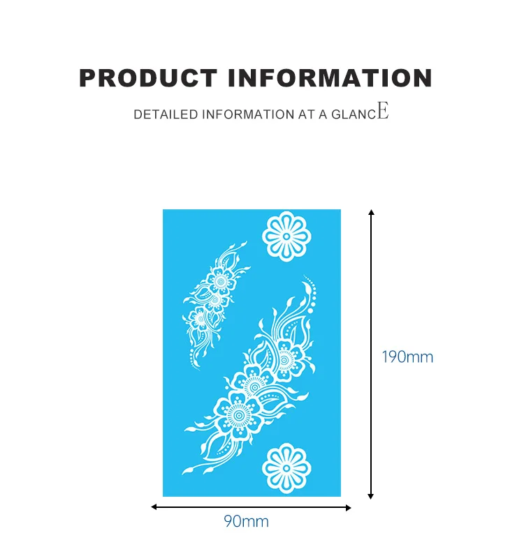 Custom Wholesale New Simplicity Style Waterproof And Sweat Proof Henna Hand Tattoo