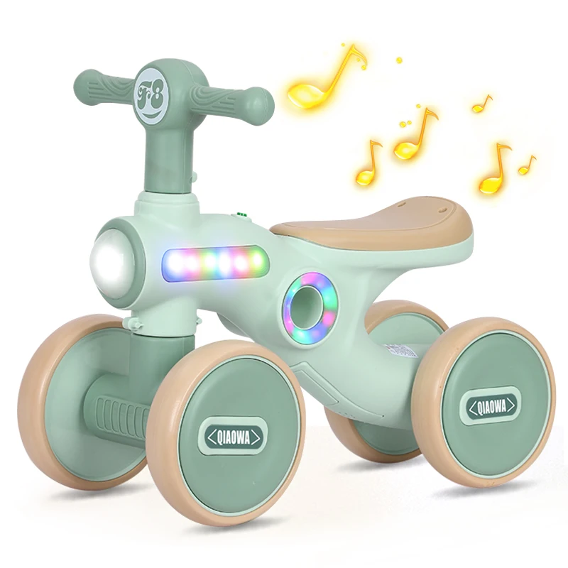 Wholesale 4 Wheel Kids Pedal Balance Bikes Electric Baby Sliding Ride On Car Toys Children Balance Bikes With Light And Music