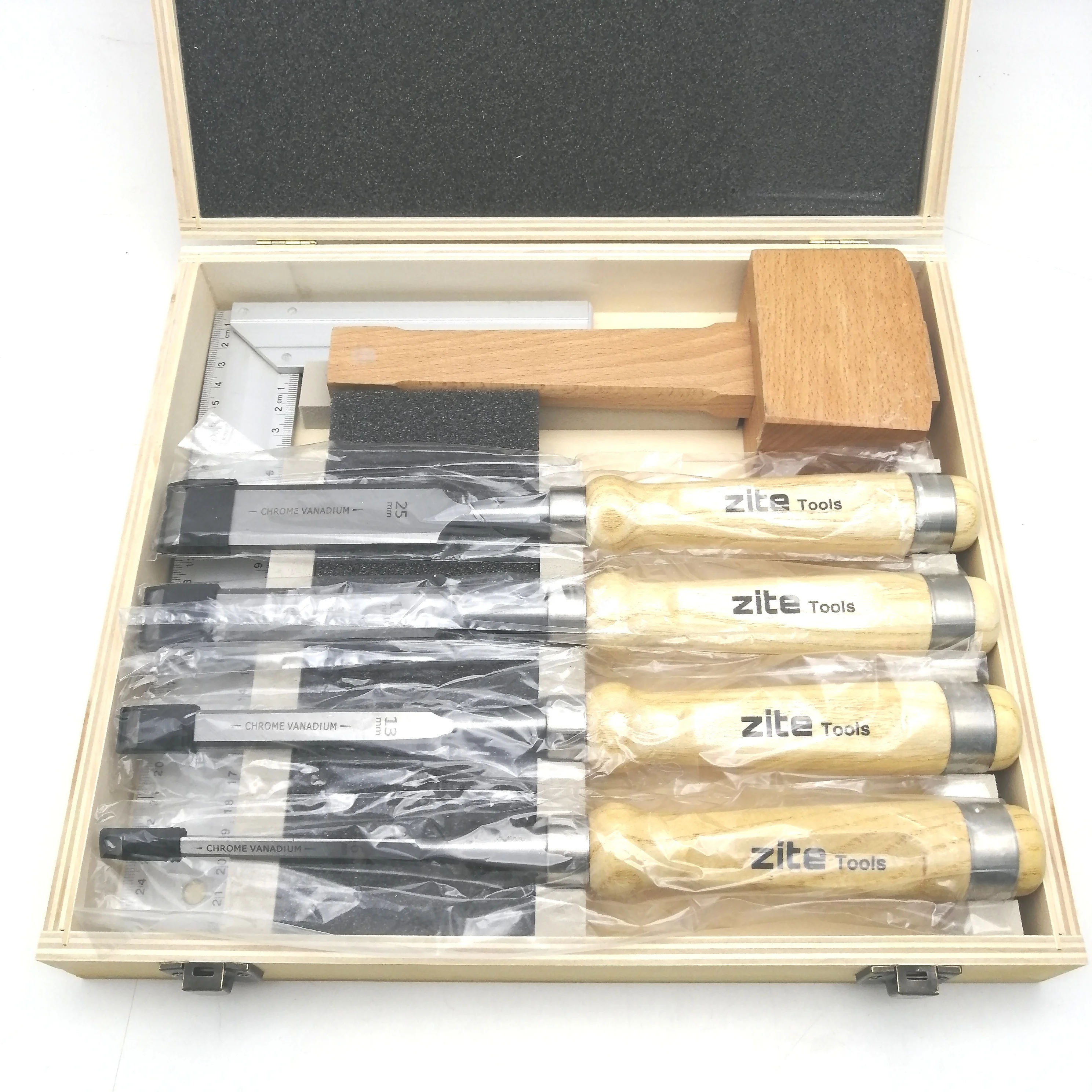 Профессиональный Набор долото для дерева с точильным камнем, линейным молотком