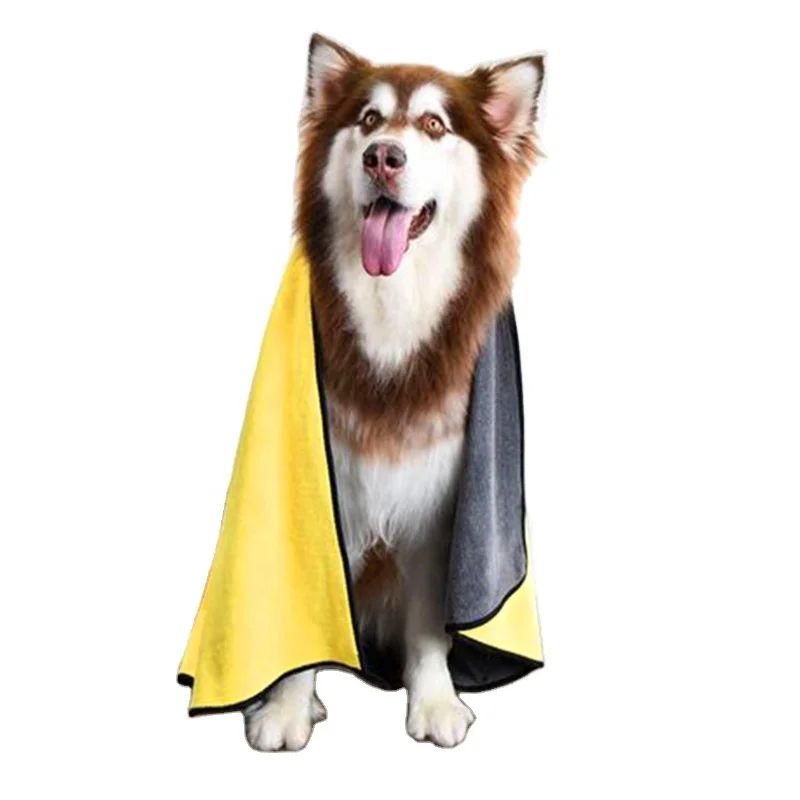 Pet Towel Quick Dry Dog and Cat Towel Bath Robe Soft Fiber Absorbent Pet Bath Towel