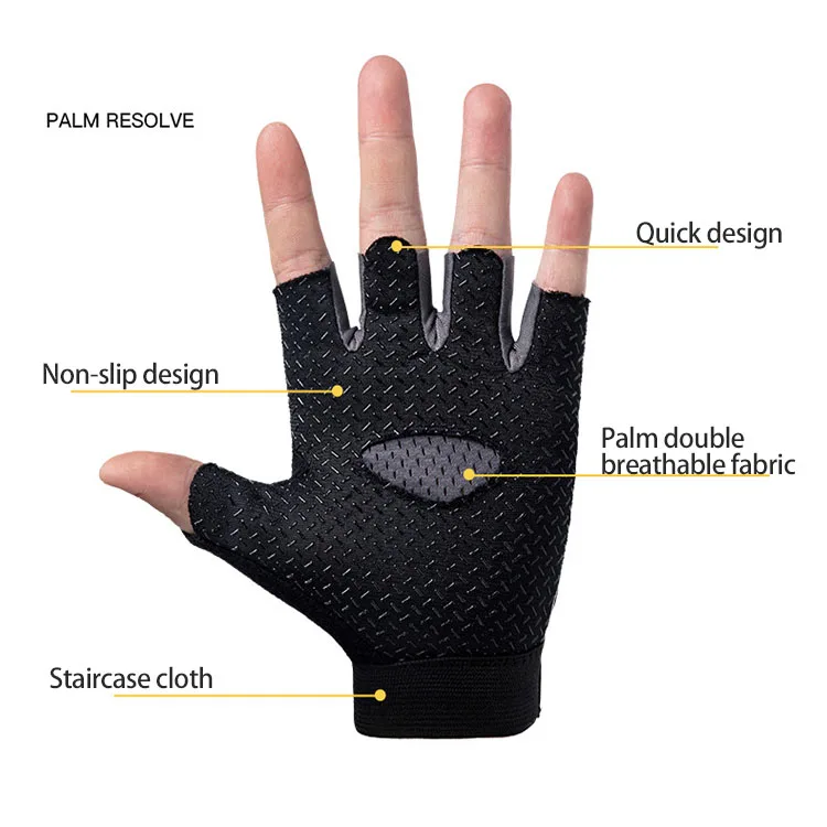 Fitness Men And Women Equipment Training Dumbbell Half Finger Breathable Sports Gloves
