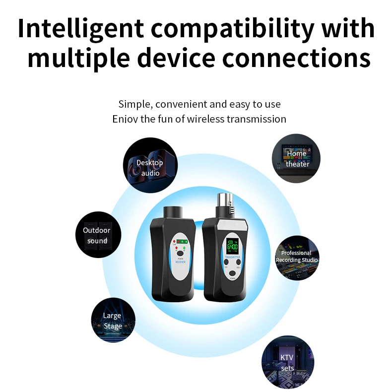 2023 new UHF UHF Digital Microphone Wired to Wireless Audio Transmitter and receiver professional uhf microphone xlr adapter