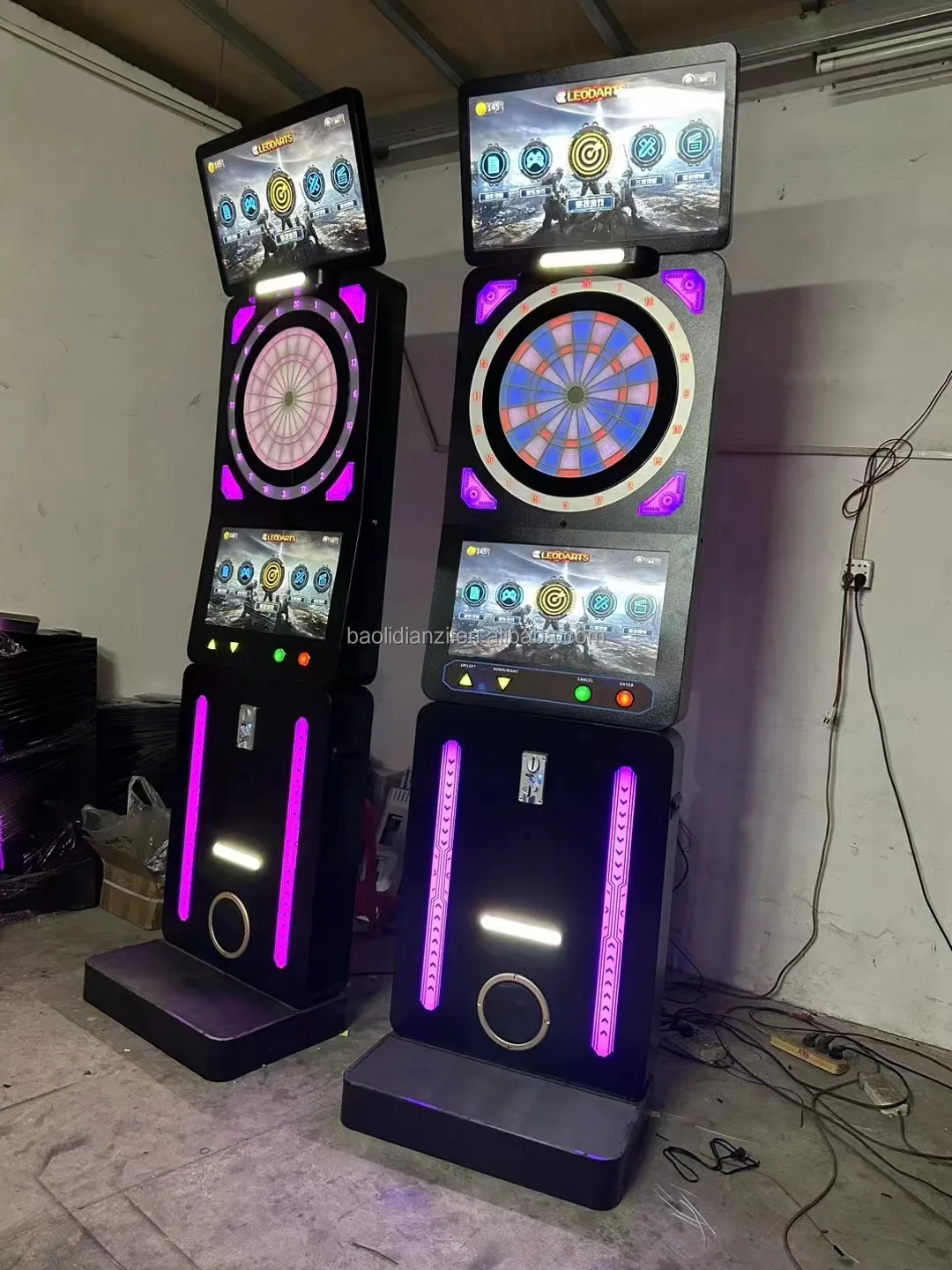 Indoor Commercial Electronic Full-automatic Dual Screen Darts Coin Operated Competitive Darts Game Machine