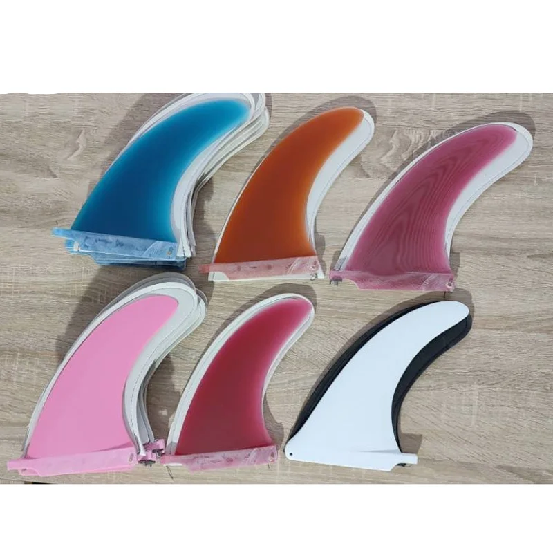 Best Polish 1+2 set Longboard Surf Fin Side Bits Fiberglass Single Fins Surfboard Fins Single