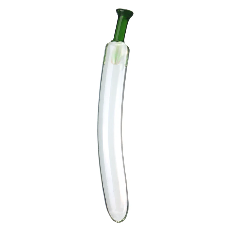 Waterproof Erotic Cucumber Transparent Glass Dildos Artificial Penis Fruit Shaped Big Glass Anal Butt Plug Sex Toy for Men Women