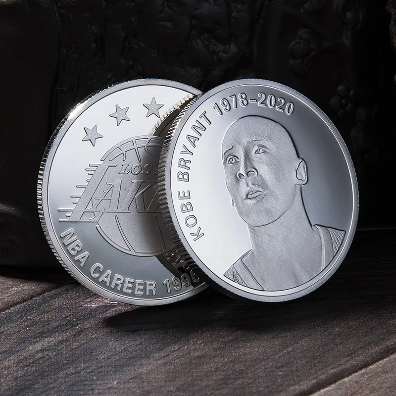 Kobe Bryant 1978-2020 set 4 gold silver plated metal decorative coin, NBA Lakers MBMBA players Commemorative Coins