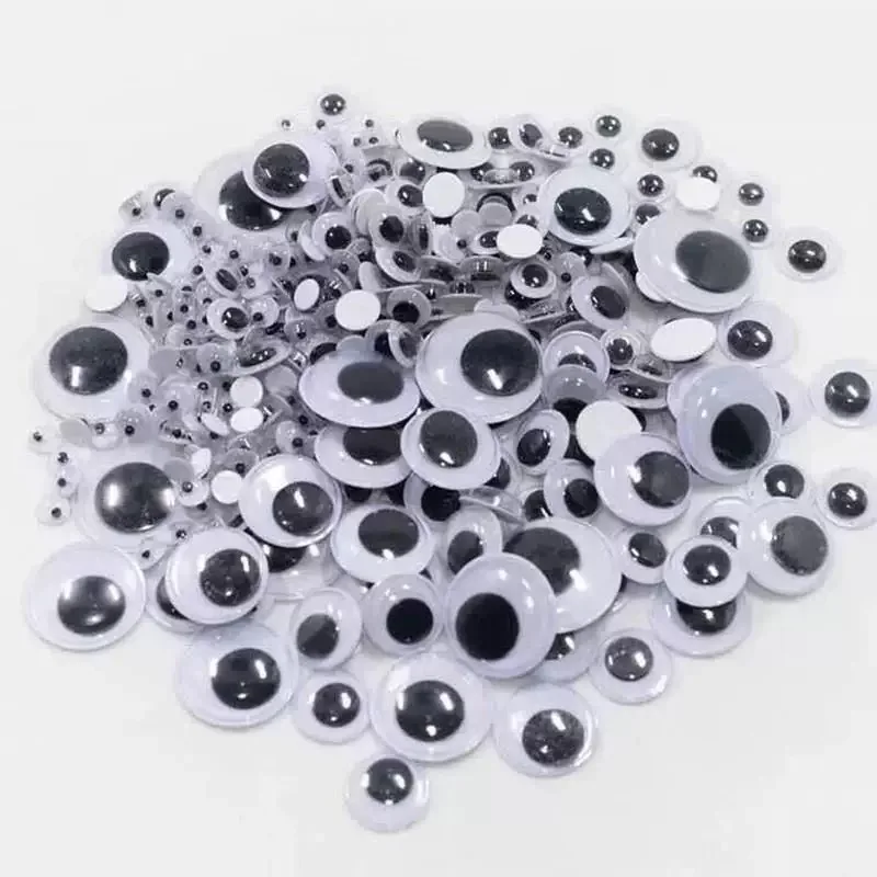 DIY Black Plastic Googly Eyes Crafts Safety Round Doll Wiggle Googly Moving Eyes for Teddy Bear Soft Toy Animal Doll Accessories