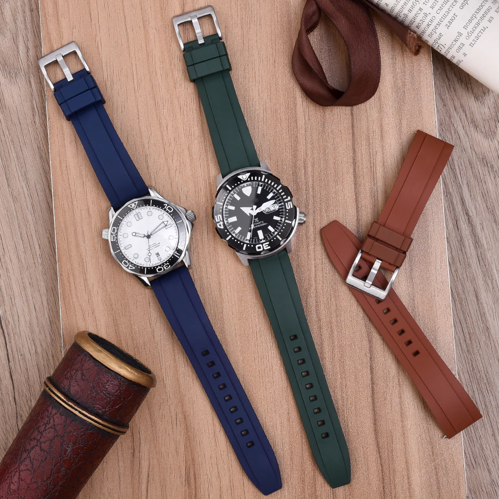 JUELONG Popular Sport FKM Rubber Watch Strap 20mm 22mm Multicolor Fluororubber Watch Band