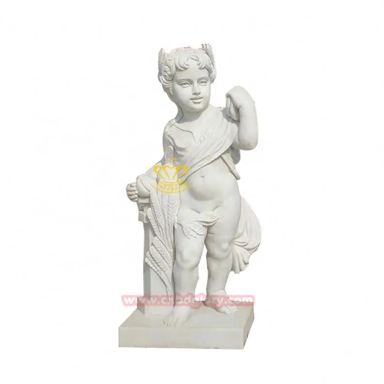 Hotel Villa Garden Street Landscape decoration Design stone art sculpture Marble little Angel boy Statue
