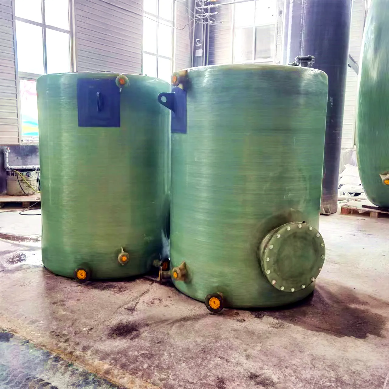 Customized 50m³ horizontal fiberglass water storage tank anti-leakage fiberglass chemical storage tank