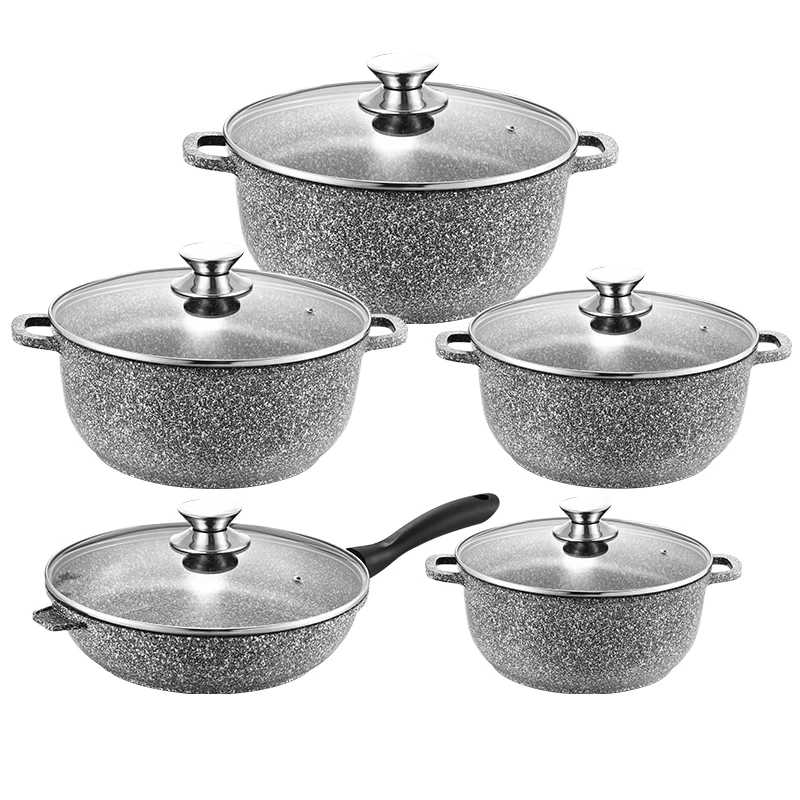 Eco-friendly Pots and Pans Set Nonstick Cookware Sets Non Stick Kitchen Cooking Sets Induction Cookware Frying Pans & Soup Pots