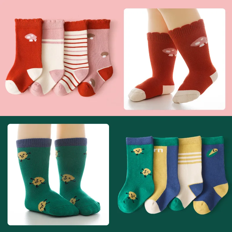 XUFANG 2021 Wholesale New Autumn and Winter Korea Combed Cotton Boys Socks Middle Tube Warm