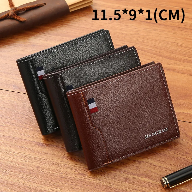 Дешевая оптовая продажа, мужской кошелек из искусственной кожи с несколькими отделениями для карт, бумажник для 2023