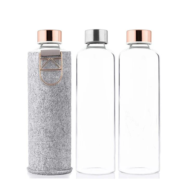 Customized private label eco friendly running uv glass water bottle with loop ring