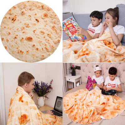 Amazon Лидер продаж супер мягкая флисовая круглая обертка Tortilla Pizza Burrito детские одеяла фланелевые