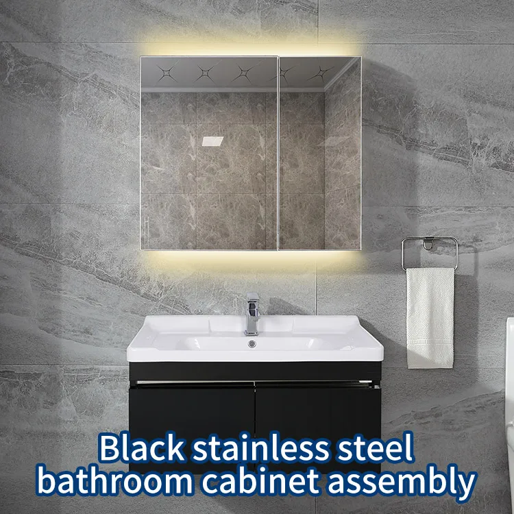 
2021 new waterproof bathroom mirror cabinet bathroom cabinet combination 