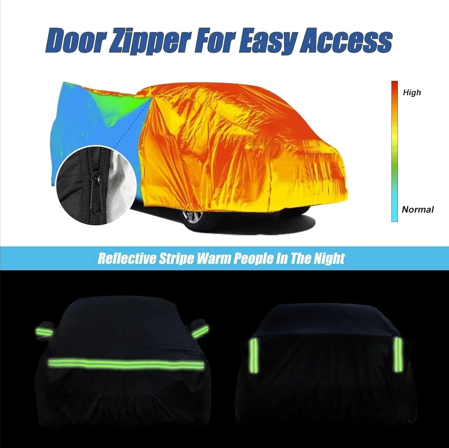 Custom Size Car Cover Waterproof All Weather Fit for Sedan SUV Hail Protection Cotton Backing UV Protection Windproof