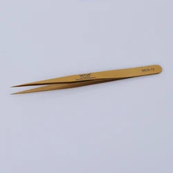 Custom Logo Eyelash Tweezers Rainbow Tweezer Gold Blue Colour Stainless Steel Lash Tweezers For Eyelash Extension