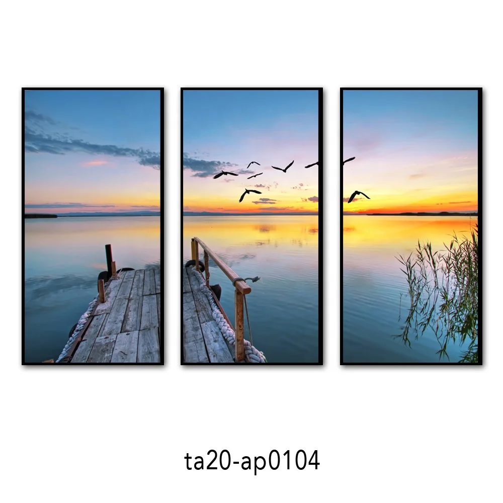 
3 Panel 12x18 inch Semi glossy stretched and framed canvas printing wall art 