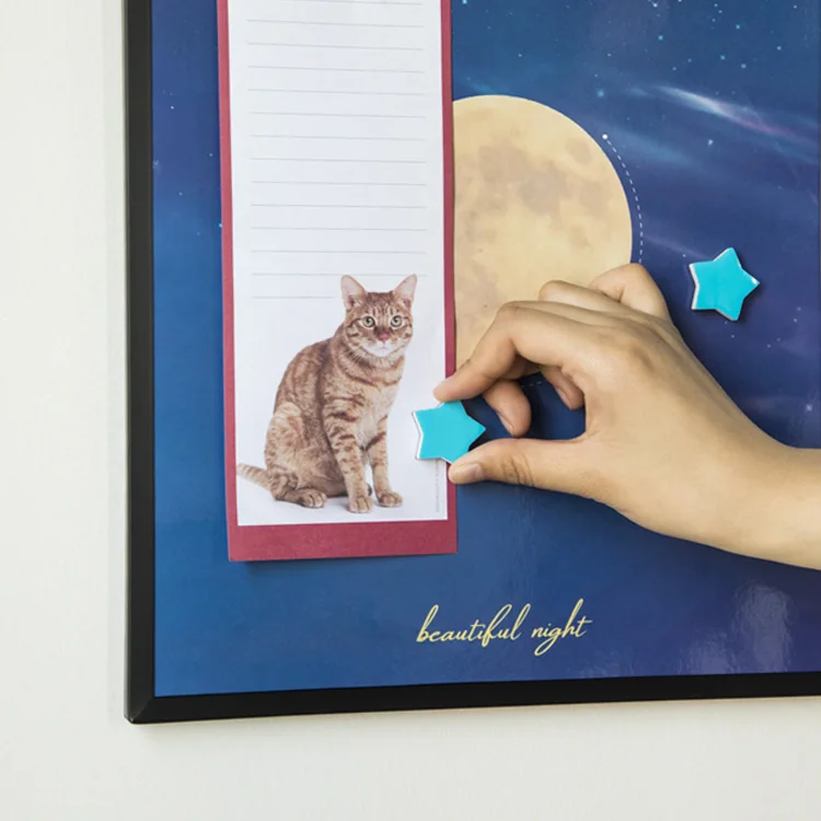 14x11 inch plastic frame  printed art paper four color printing foil moon and star Magnetic Custom  Printing Dry Erase Board