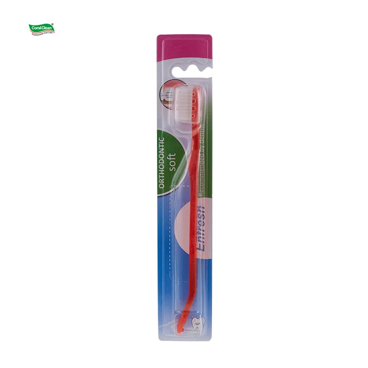 China wholesale nylon bristles medium orthodontic toothbrush for adult