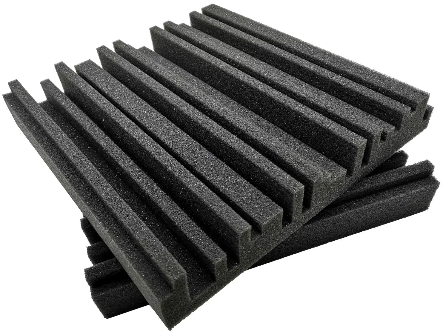
BOSTOP Acoustic Absorption Foam Panel Broadband Sound Absorber Periodic Groove Structure 12' X 12' X 2' 