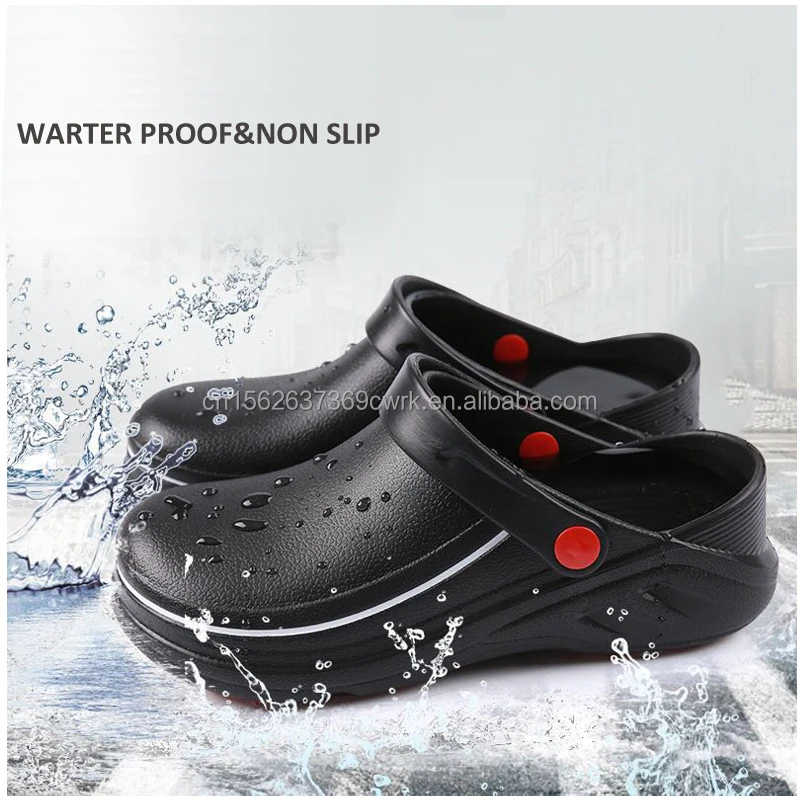 Waterproof Non-slip Chef Shoes For Men Garden Shoes Rubber Sandals Restaurant Working Hospital Nursing kitchen work shoes