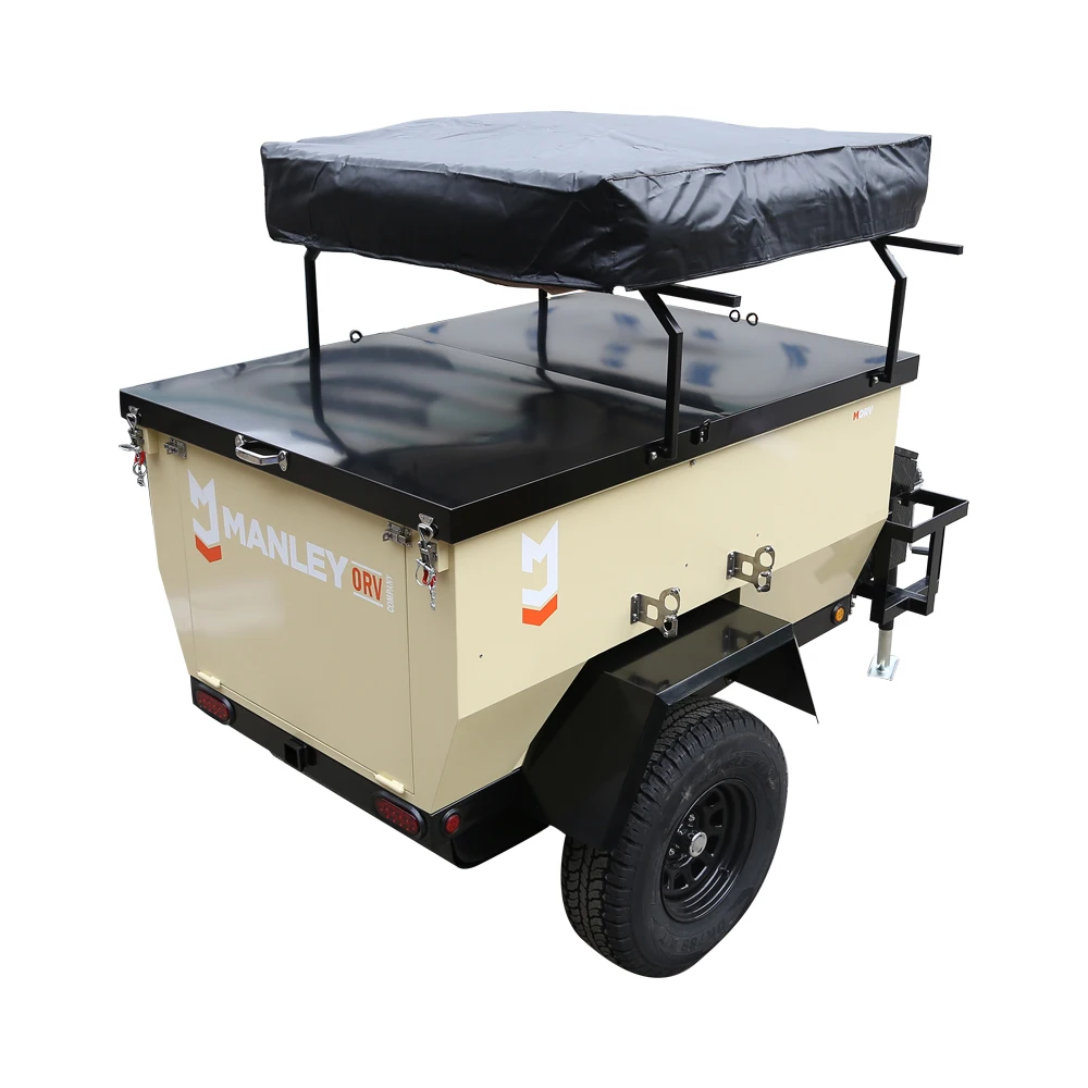 Updated Manley ORV Trailer Tent Trailer with Rooftop Tent (Cross-border)