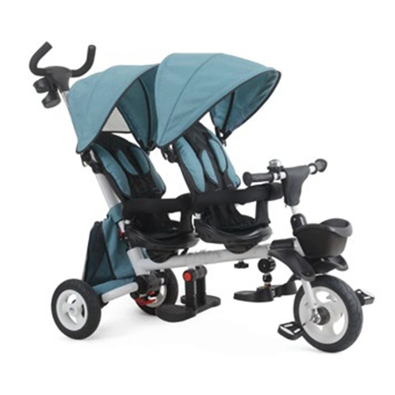 Brightbebe China wholesale high quality baby tricycle for twins double seat baby stroller