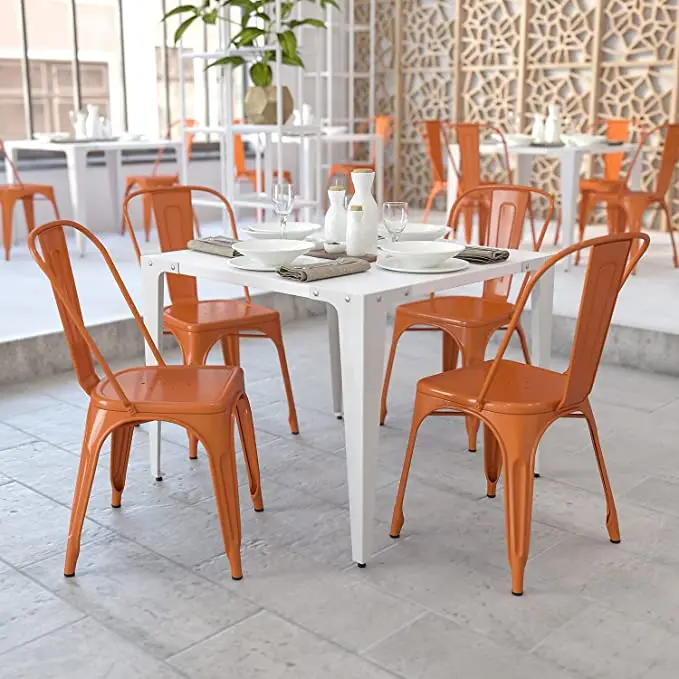 Manufacturer Direct Selling Overall Welding Custom Colors Restaurant Bar Iron Metal Tolix Dining Chair