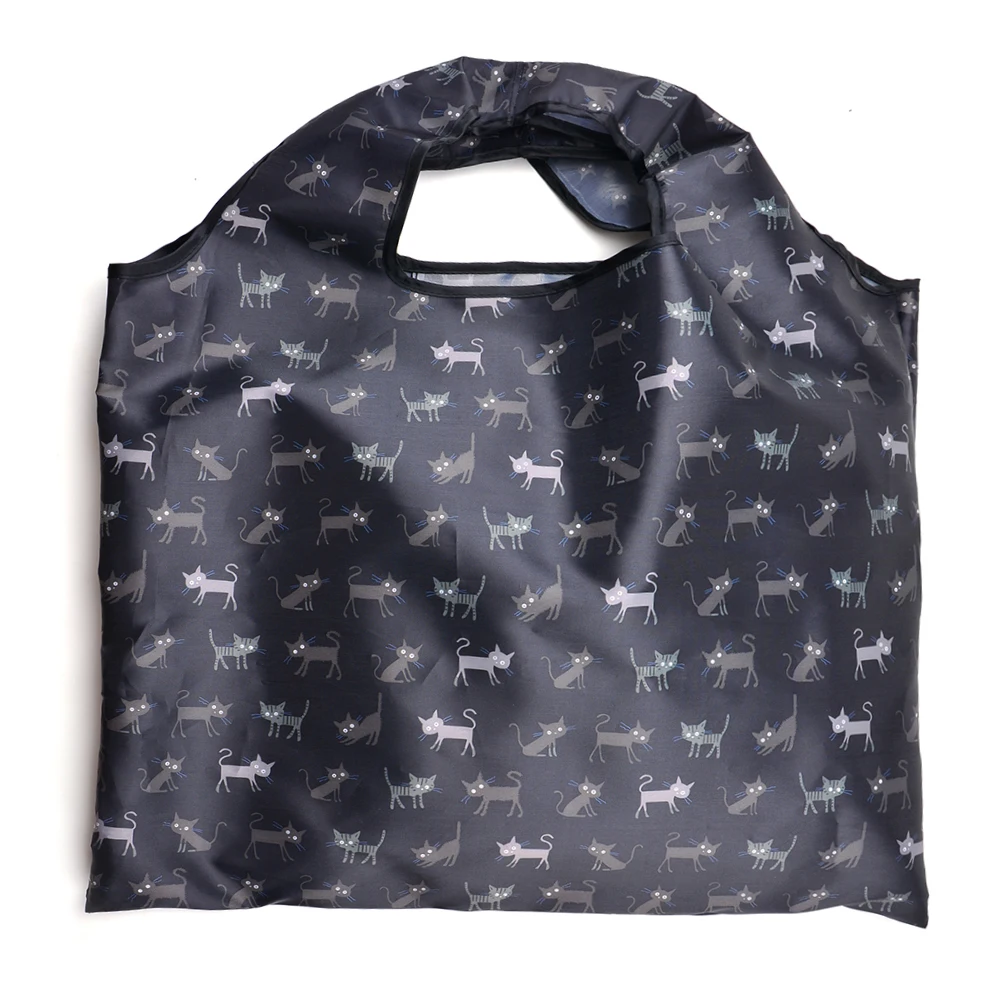 RPET reusable recycled polyester tote t-shirt shape foldable grocery shopping bags ECObag shoppingbag for cheap