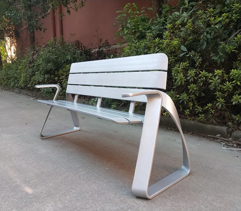 Cast iron garden bench furniture  Outdoor aluminumFrame  morden  park  chair with armrest
