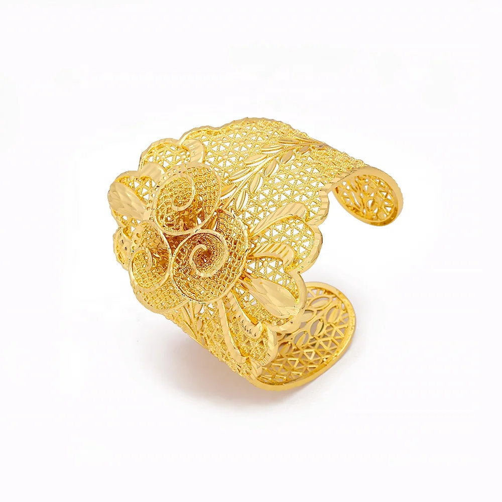 JXX hot sale 24k gold plated brass jewel elegant bridal jewellery sets indian wedding bangle and ring set