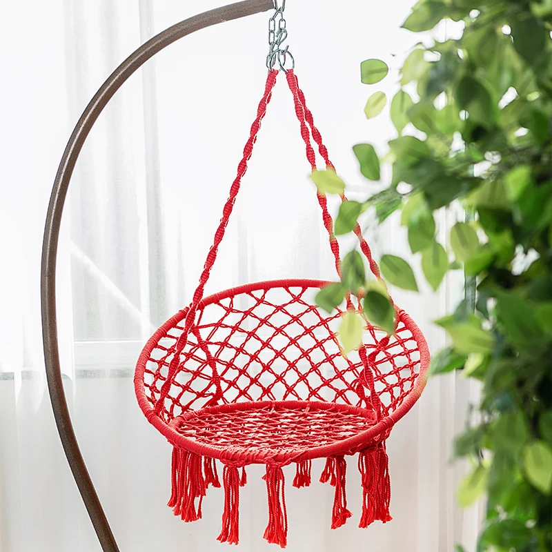 cotton rope travel camping hammock chair garden use hanging round rope hammock chairs