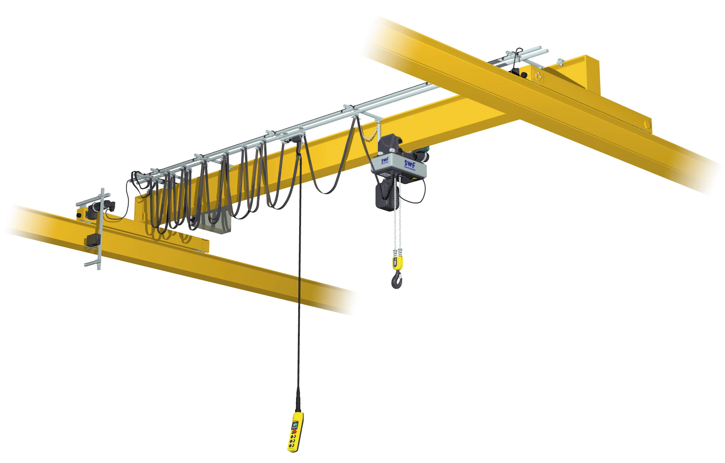 New Overhead Shop Bridge Crane Workshop Manufacturing Plant 20m Max Lifting Height Core Components Motor Engine Gear PLC