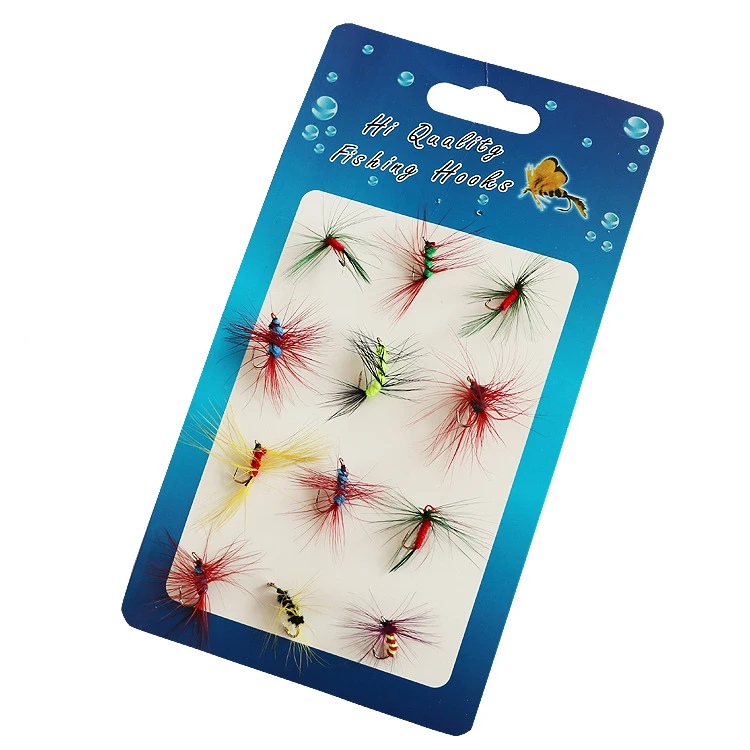 Best-selling Fly Fishing Lure 12pcs/set Insect Style Mosquito trout Flies Lures Hook Dry Fishing