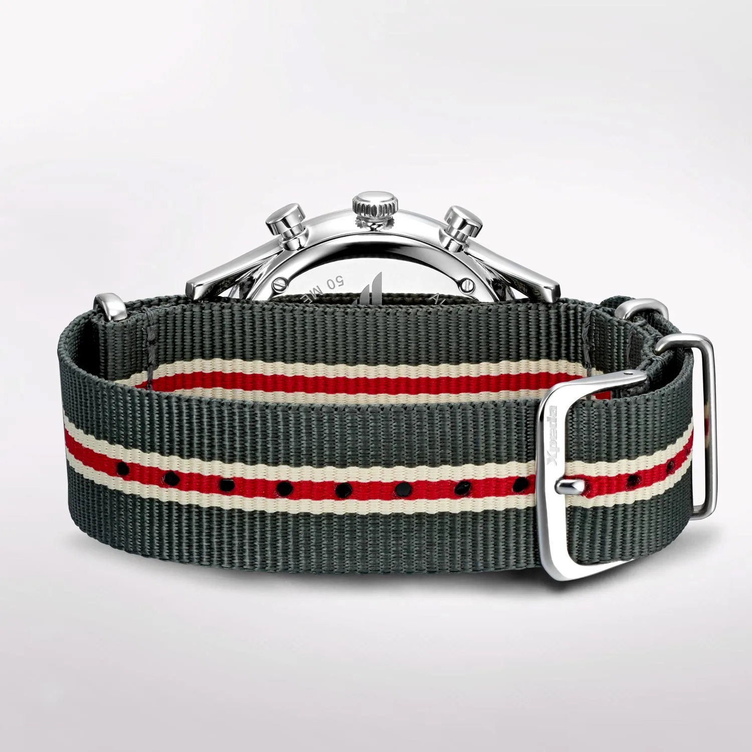 Timebox TC799B1 stainless steel quartz analog nylon strap multi-function date display K1 mineral high dome glass watch unisex