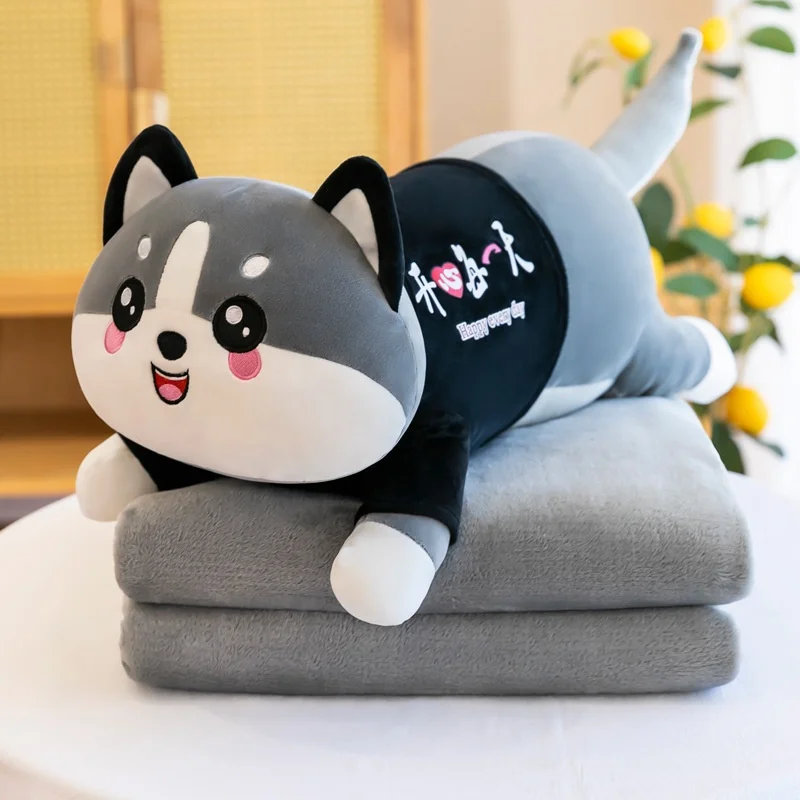 50cm-60cm 2022 New Pillow Summer Quilt Child  Stuffed & Plush Toy Animal Pig Husky Lion Unicorn Avocado Air Conditioning Blanket