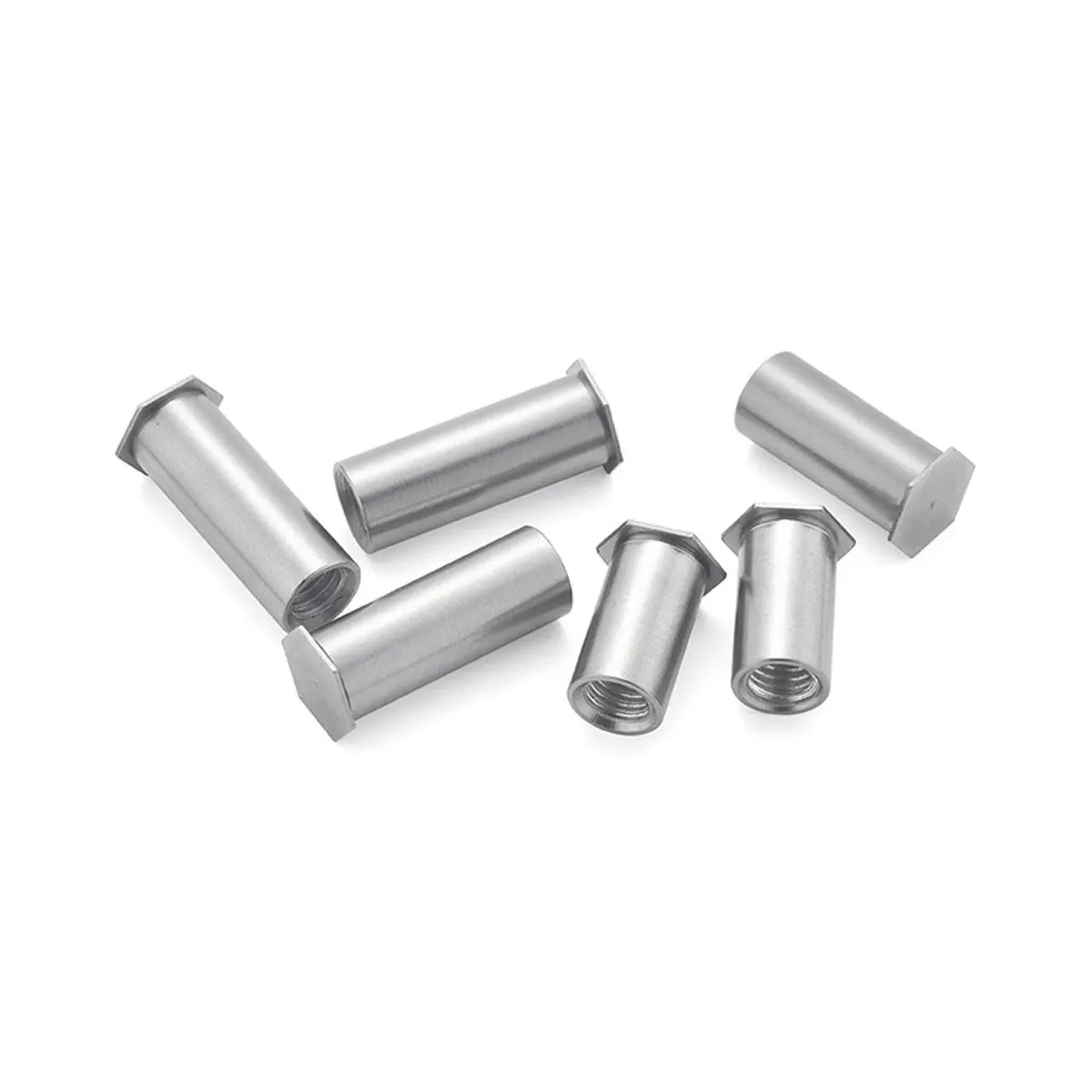 BSOS M4-12 Polished Stainless Steel Zinc-Plated Standoff Nuts Custom Threaded Hole Self-Clinching Metric Rivet Nut Hex Nut