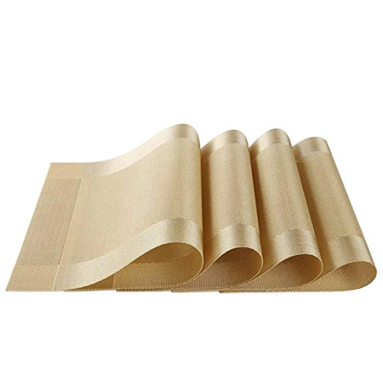 
Wholesale Promotional Price Customized Gold Color Gift set PVC placemat, vinyl table Dining placemat 