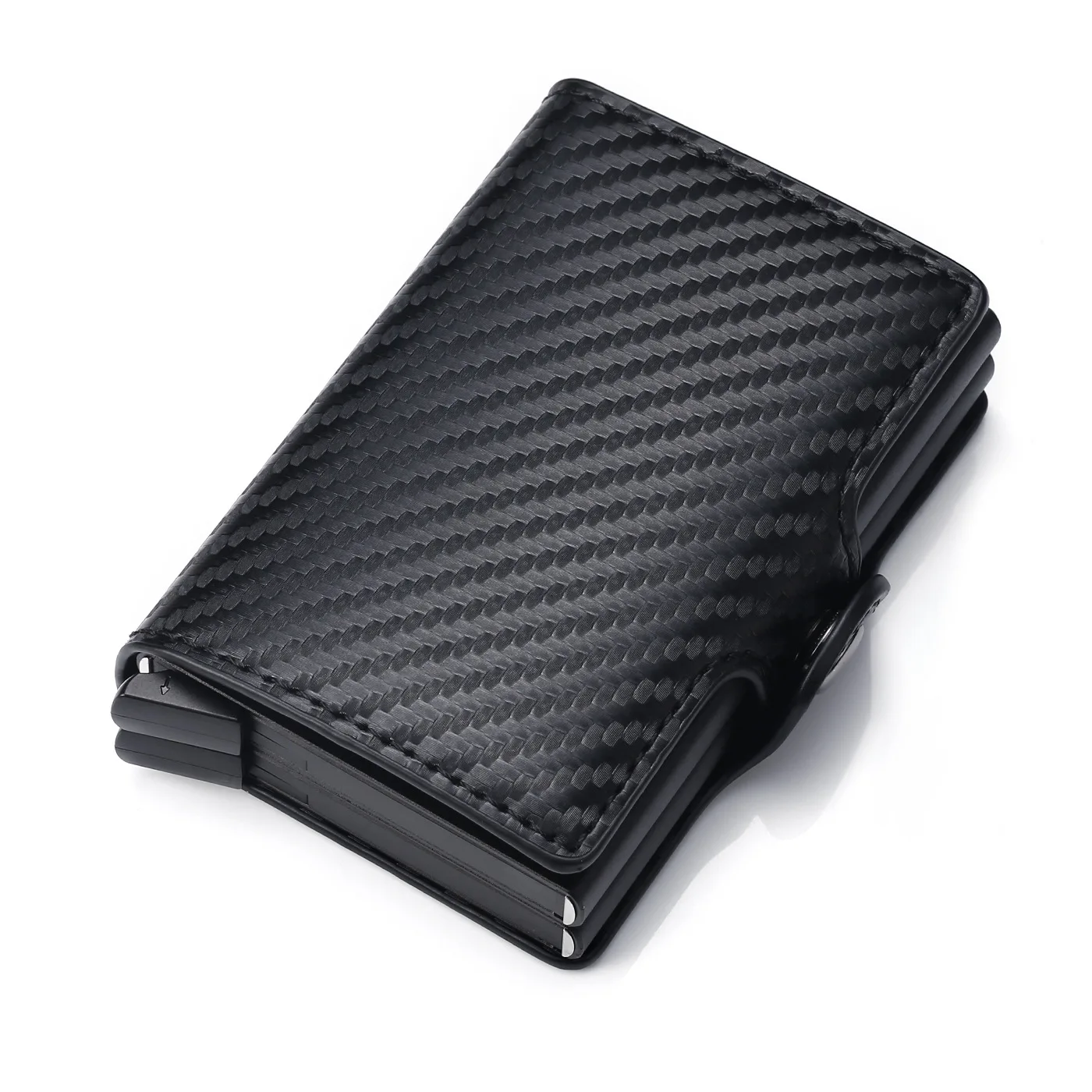  Amazon Spot Wholesale Mens Credit Card Holder Rfid Blocking Slim Wallet Vintage Double Case Aluminum Alloy