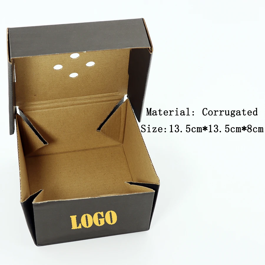 Factoryfree Corrugated Hamburger Box Black Clamshell Paper Burger Box Takeaway Delivery