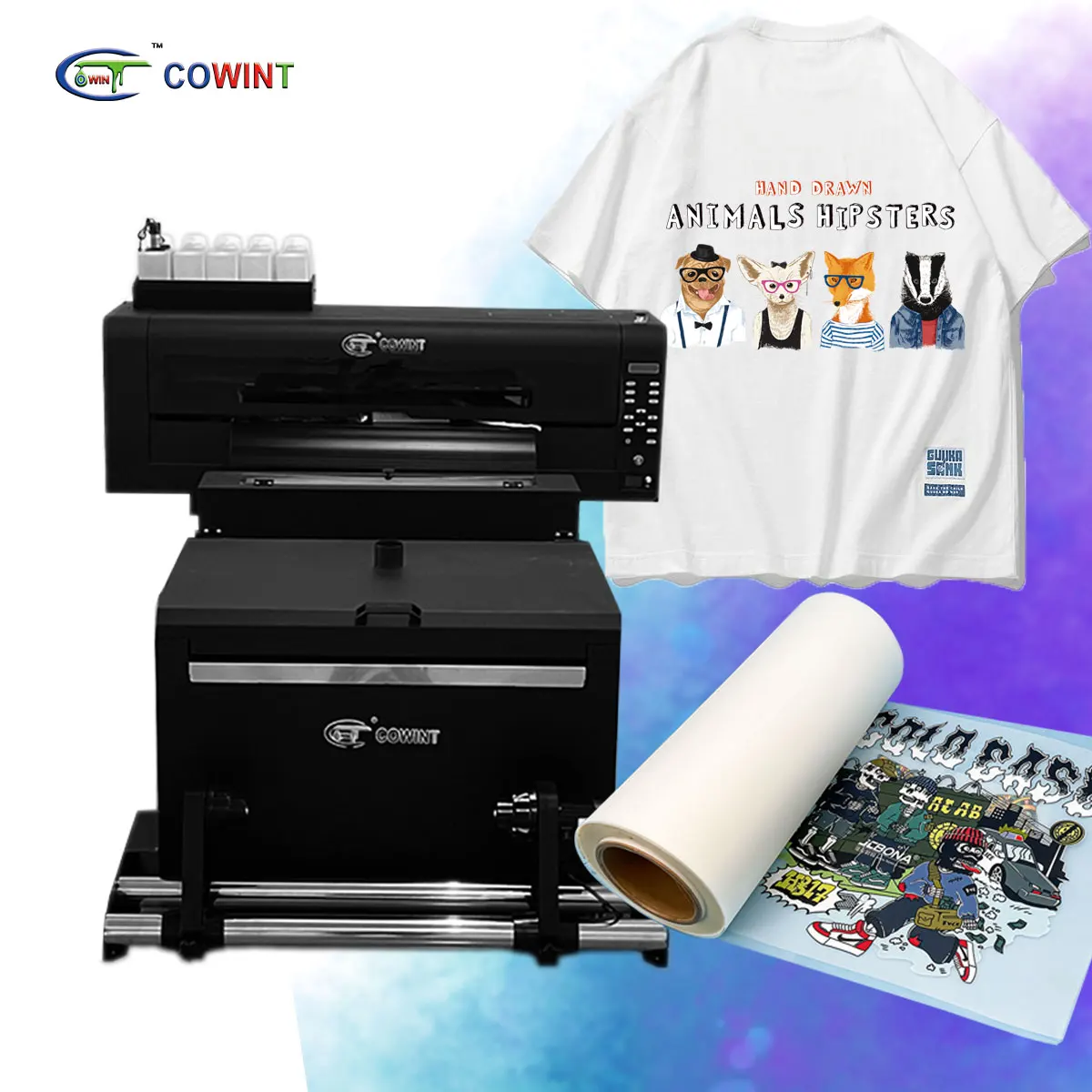Cowint dtf printer double head xp600 60 cm 24 inch dtf printer with cartridges