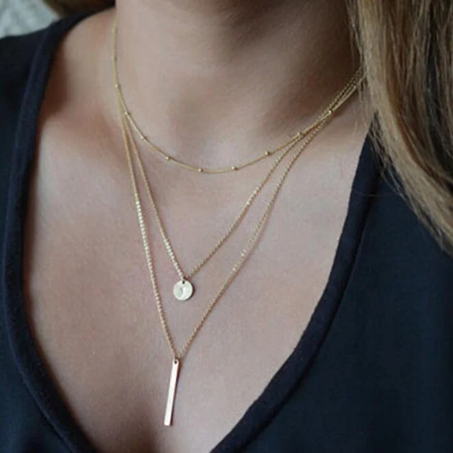 Wholesale Women Accessories Gold Layer Artificial Jewellery Chain Necklace