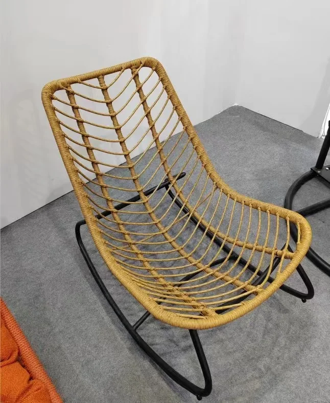 Wholesale Indoor Outdoor Garden Sun Living Room Lounge Chair Balcony Waterproof Rattan Rocking Chair with Good Quality
