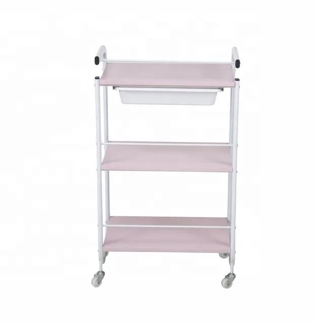 Beauty Spa Use Beauty Salon Trolley Cart 4 Wheels Salon Trolley for Extens