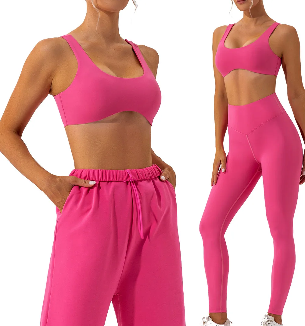 Hot New Women gym fitness sexy sleeveless backless bra women sports yoga pant suit