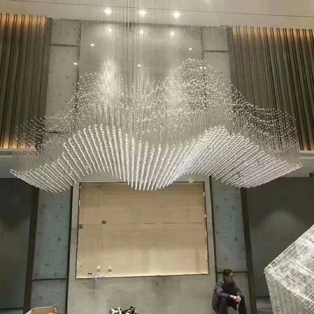 Zhongshan Lighting Factory Starry Night Sky Decorative Crystal Chandelier Cube Glass Led Pendant Light