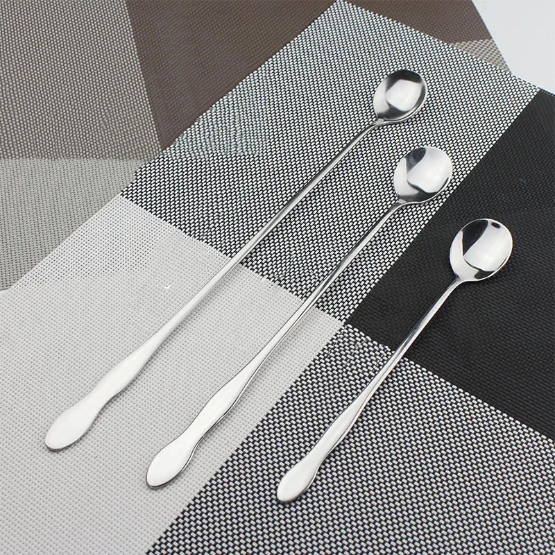 Hot Selling Long Handled Spoon Gold Cutlery Set Stainless Steel Fork Silverware Metal Reusable Cutlery Restaurant Flatware